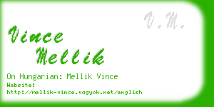 vince mellik business card